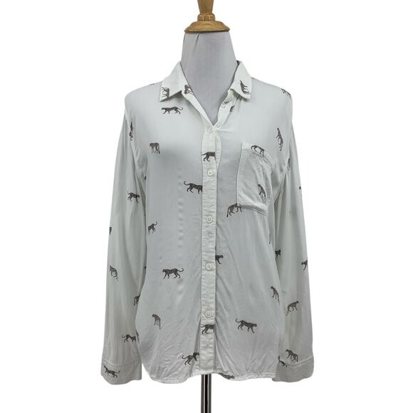 Rails Shirt Womens M Medium Wild Cats Rocsi Button Up Collar Long Sleeve Pocket - Picture 1 of 13